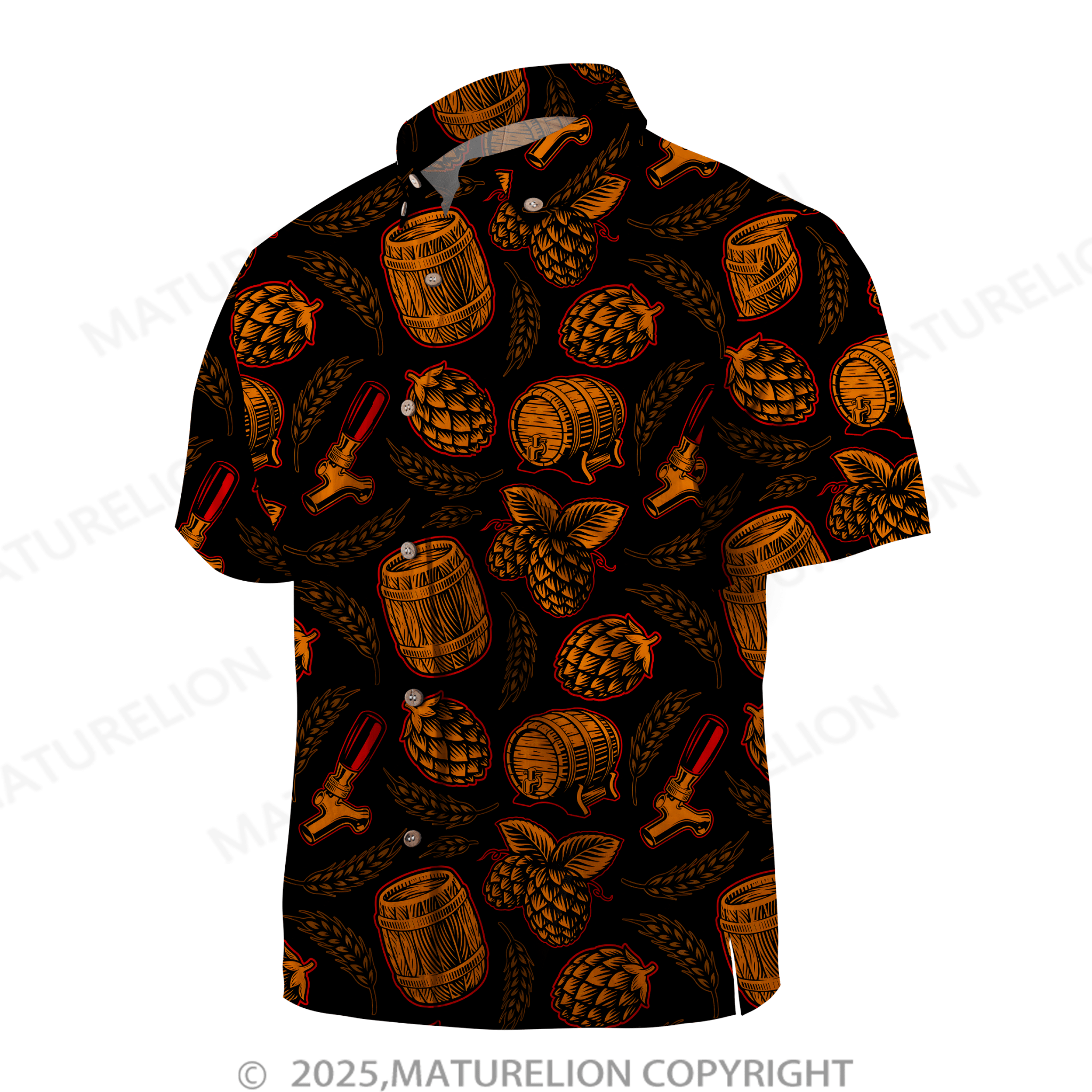 Maturelion Men's Hawaiian Shirt Palm Breeze Hawaiian Shirt