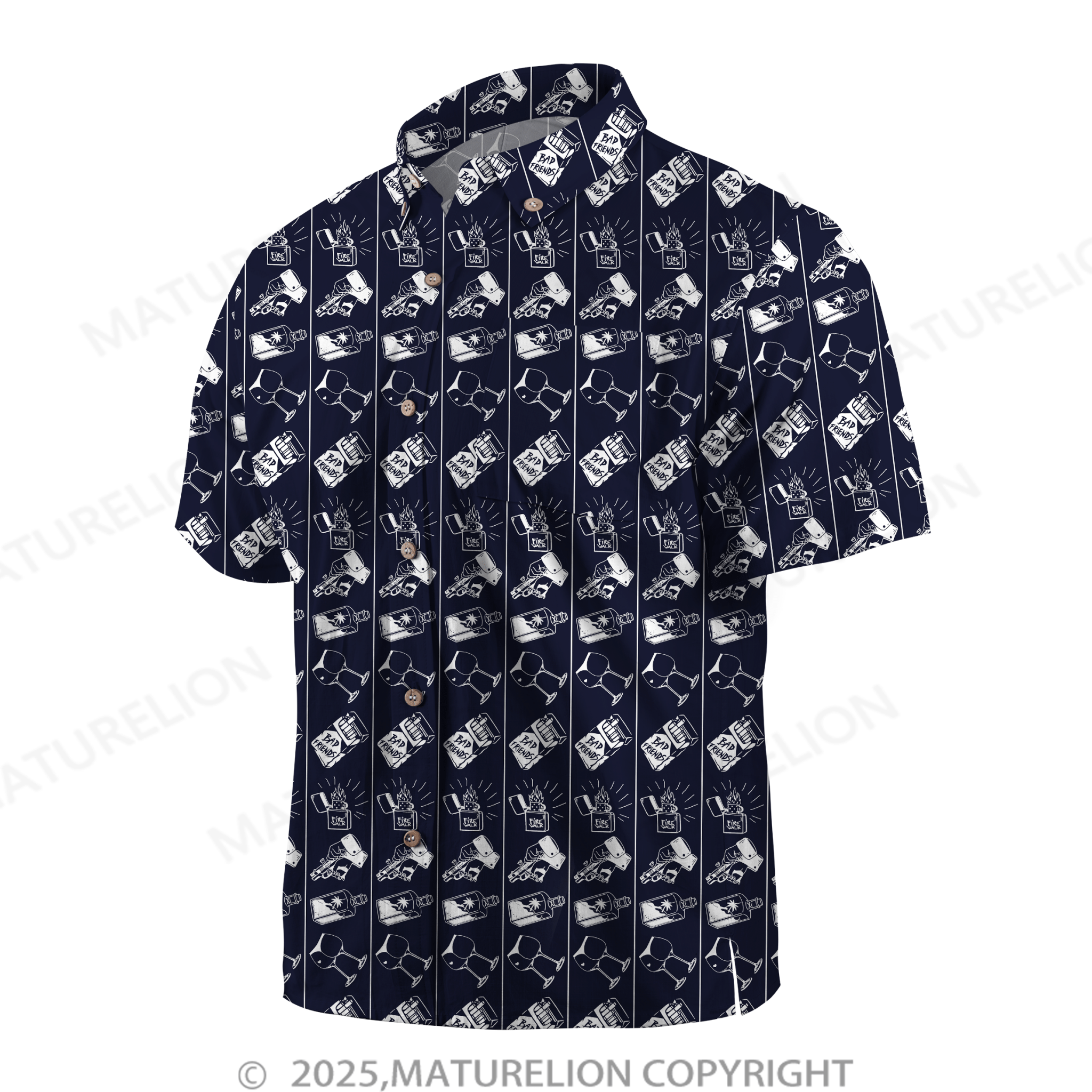 Maturelion Men's Hawaiian Shirt Floral Rush Hawaiian Shirt