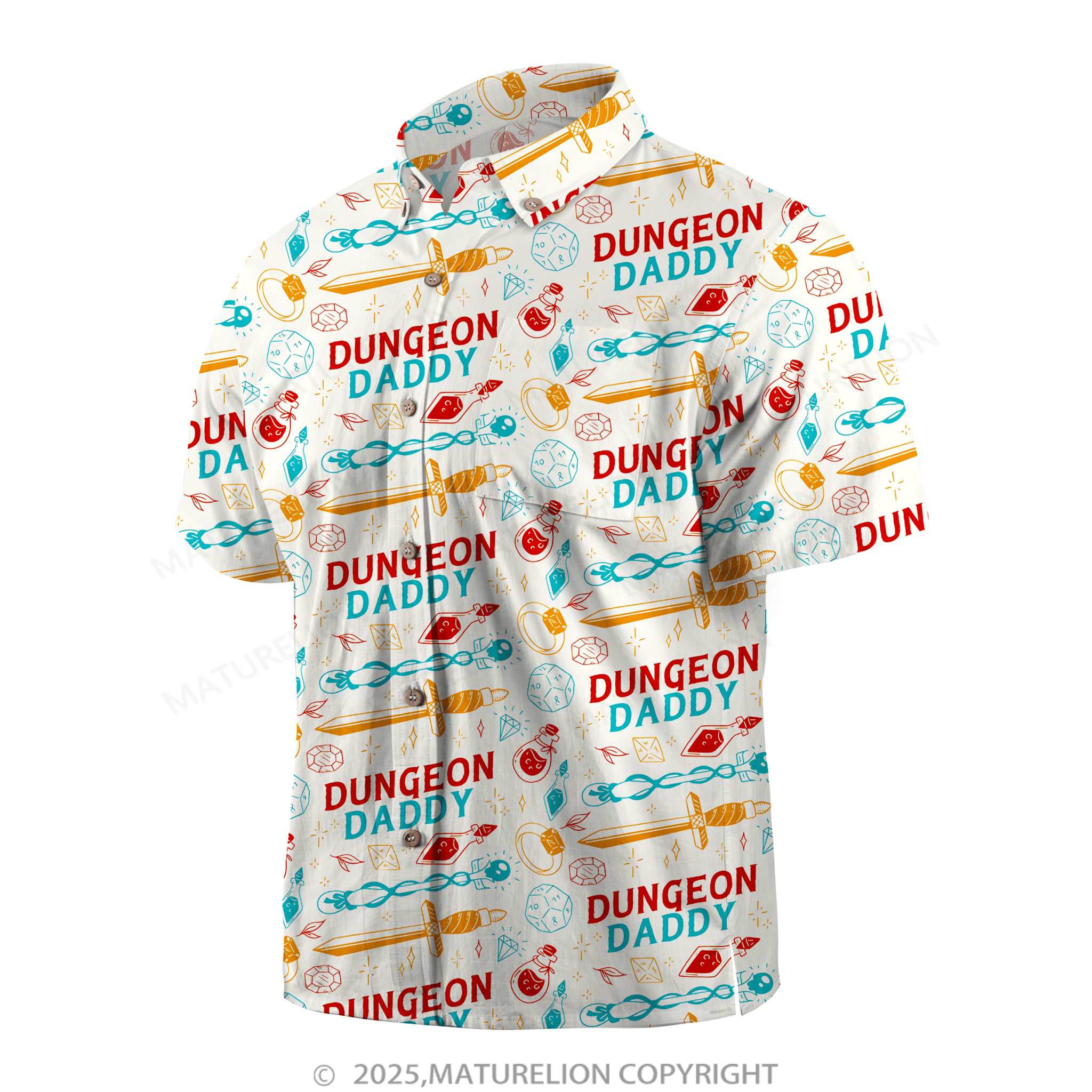 Maturelion Aloha Shirts Dungeon Daddy Hawaiian Shirt