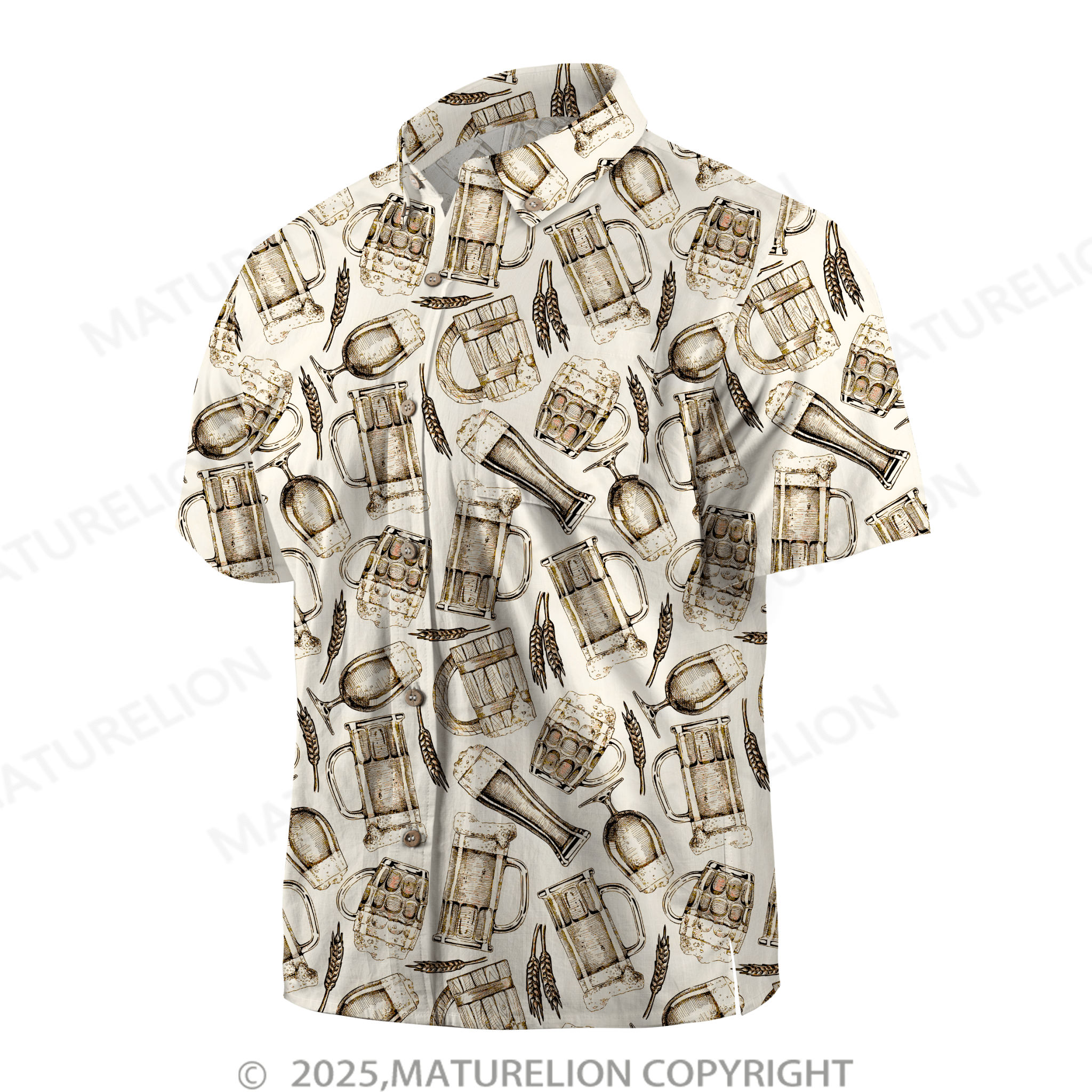 Maturelion Men's Hawaiian Shirt Sunset Glow Hawaiian Shirt