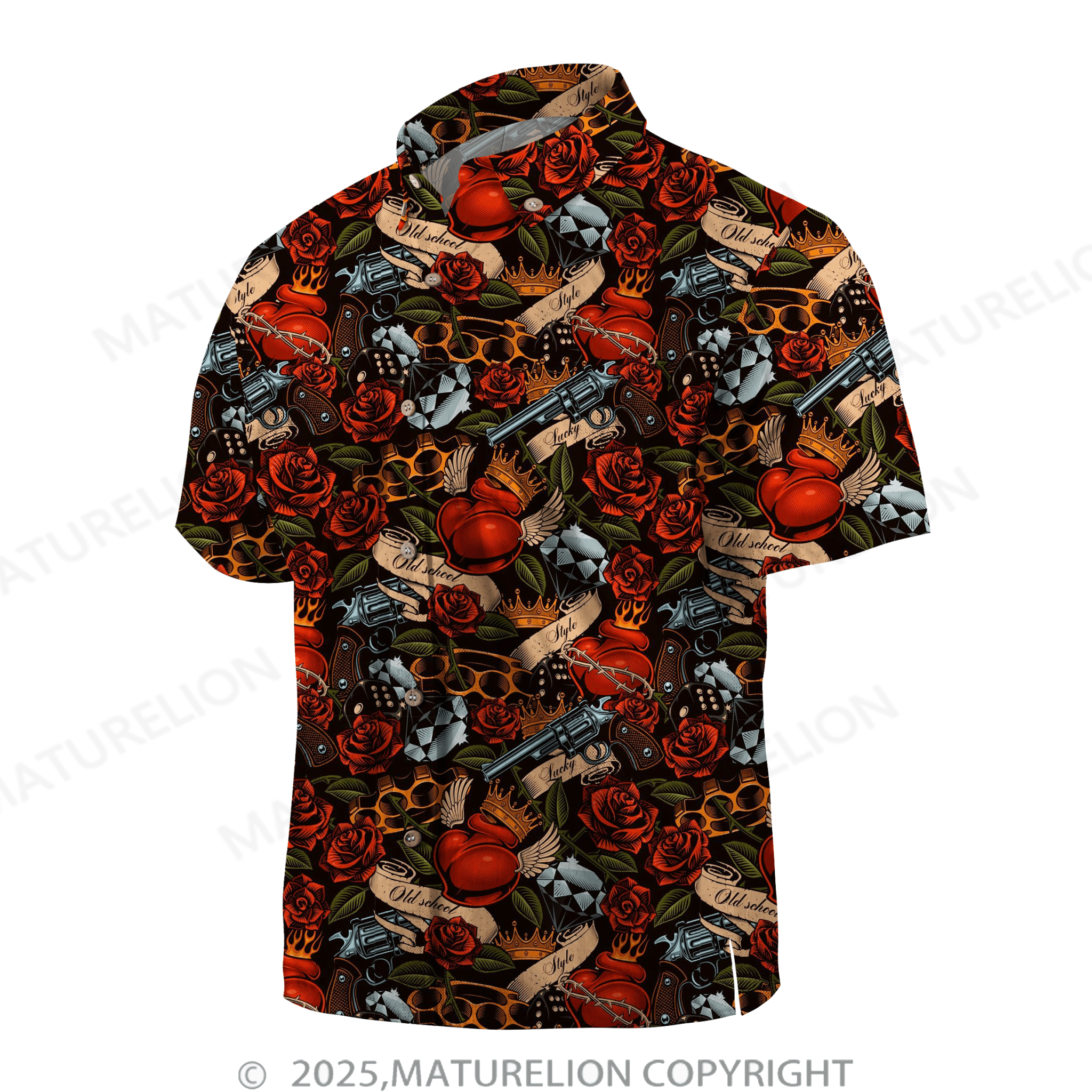 Maturelion Men's Hawaiian Shirt Hawaiian Nights Full of Endless Temptation Hawaiian Shirt