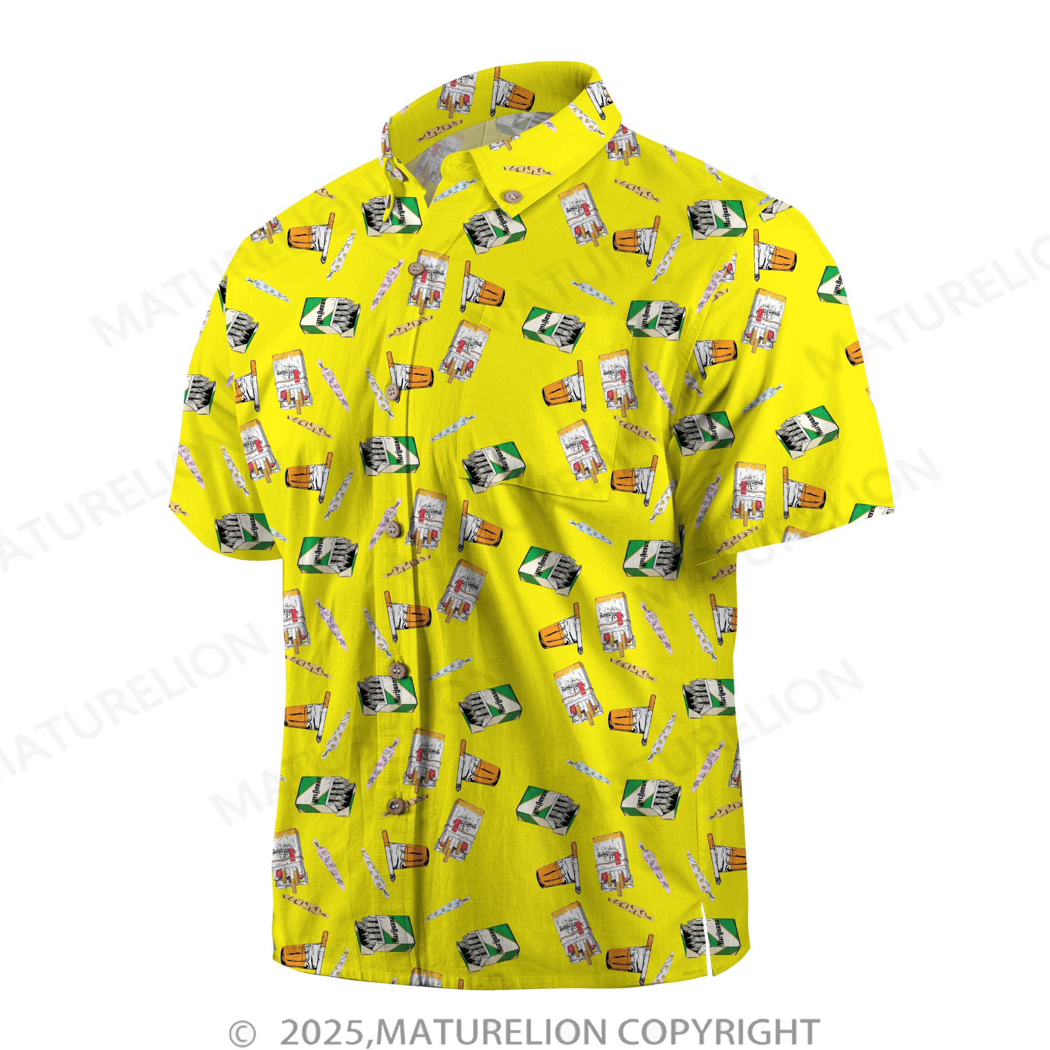 Maturelion Men's Hawaiian Shirt Tropical Bliss and Endless Thrills Hawaiian Shirt