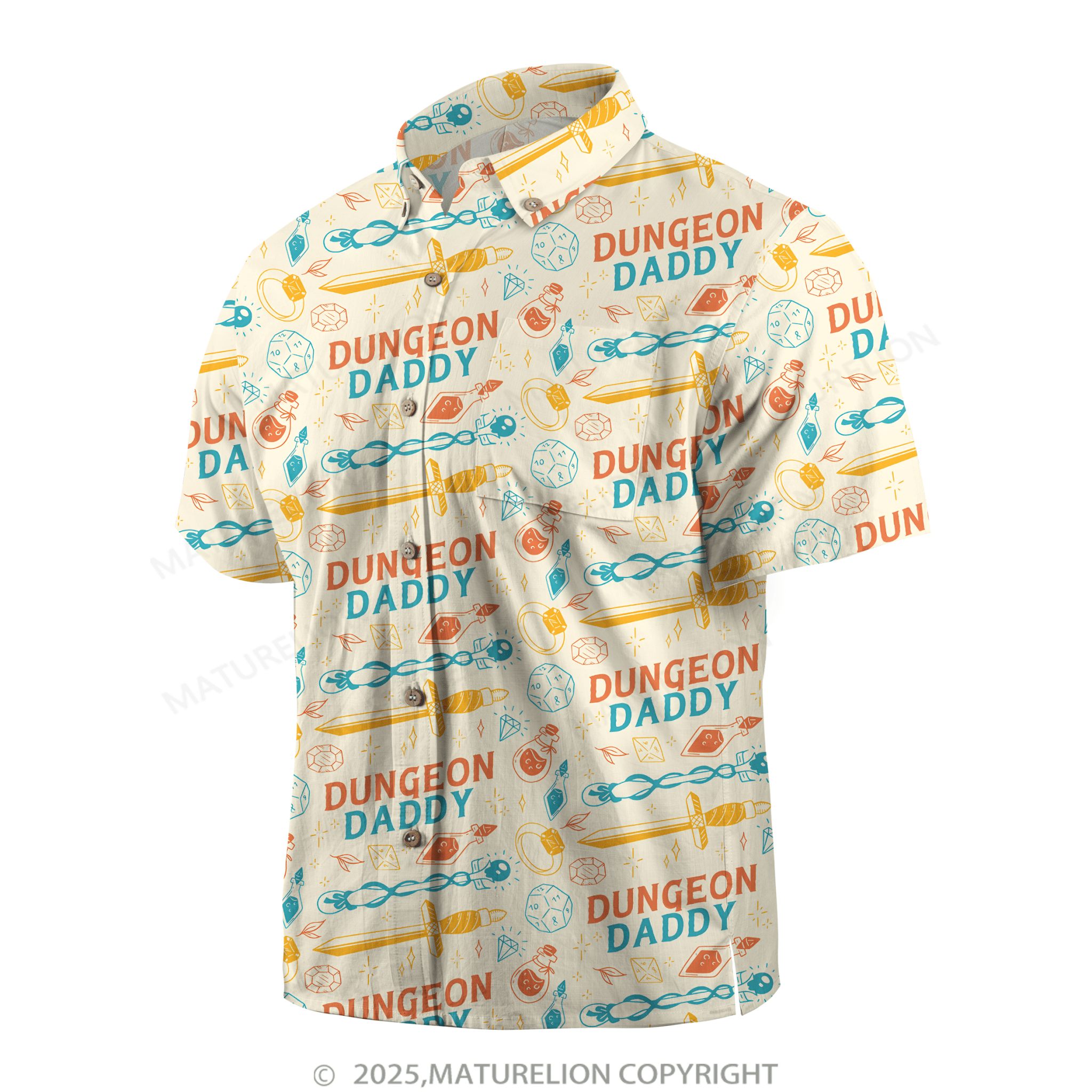 Maturelion Aloha Shirts Dungeon Daddy Hawaiian Shirt