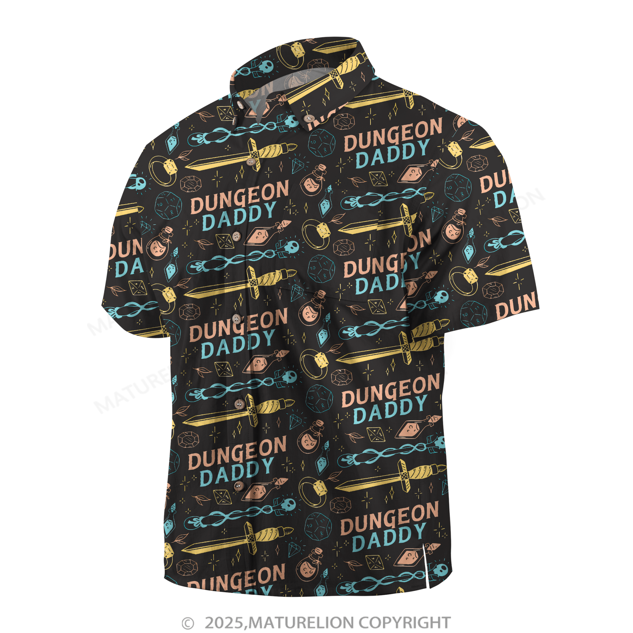 Maturelion Aloha Shirts Dungeon Daddy Hawaiian Shirt