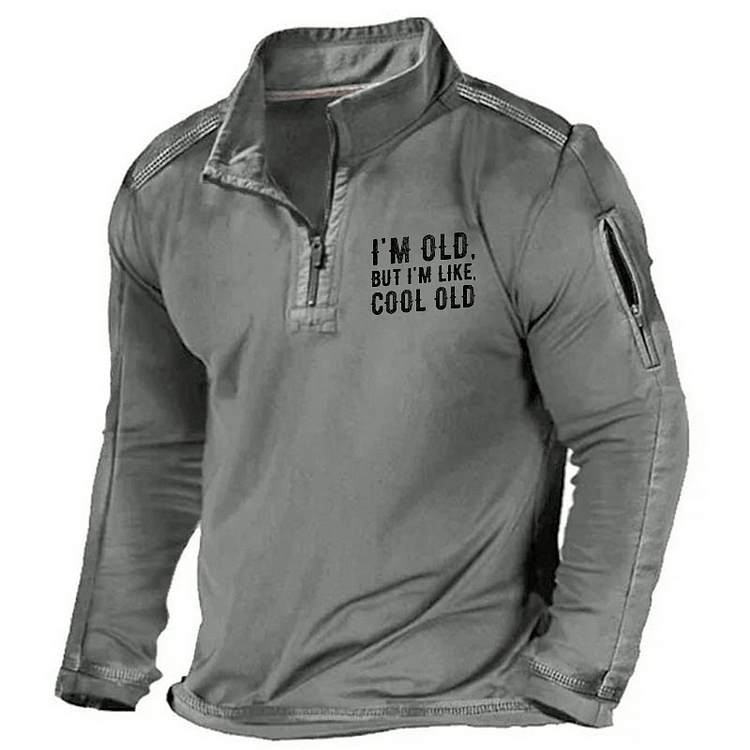 Maturelion Men's Henley Shirt I'm Old But I'm Like Cool Old Funny Print Henley Shirt