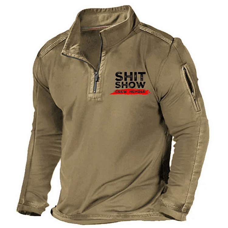 Maturelion Men's Henley Shirt Shit Show Crew Member Henley Shirt