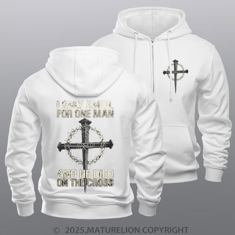 Maturelion Men's Hoodie Men's Hoodie Only Kneel For One Zipper Hoodie