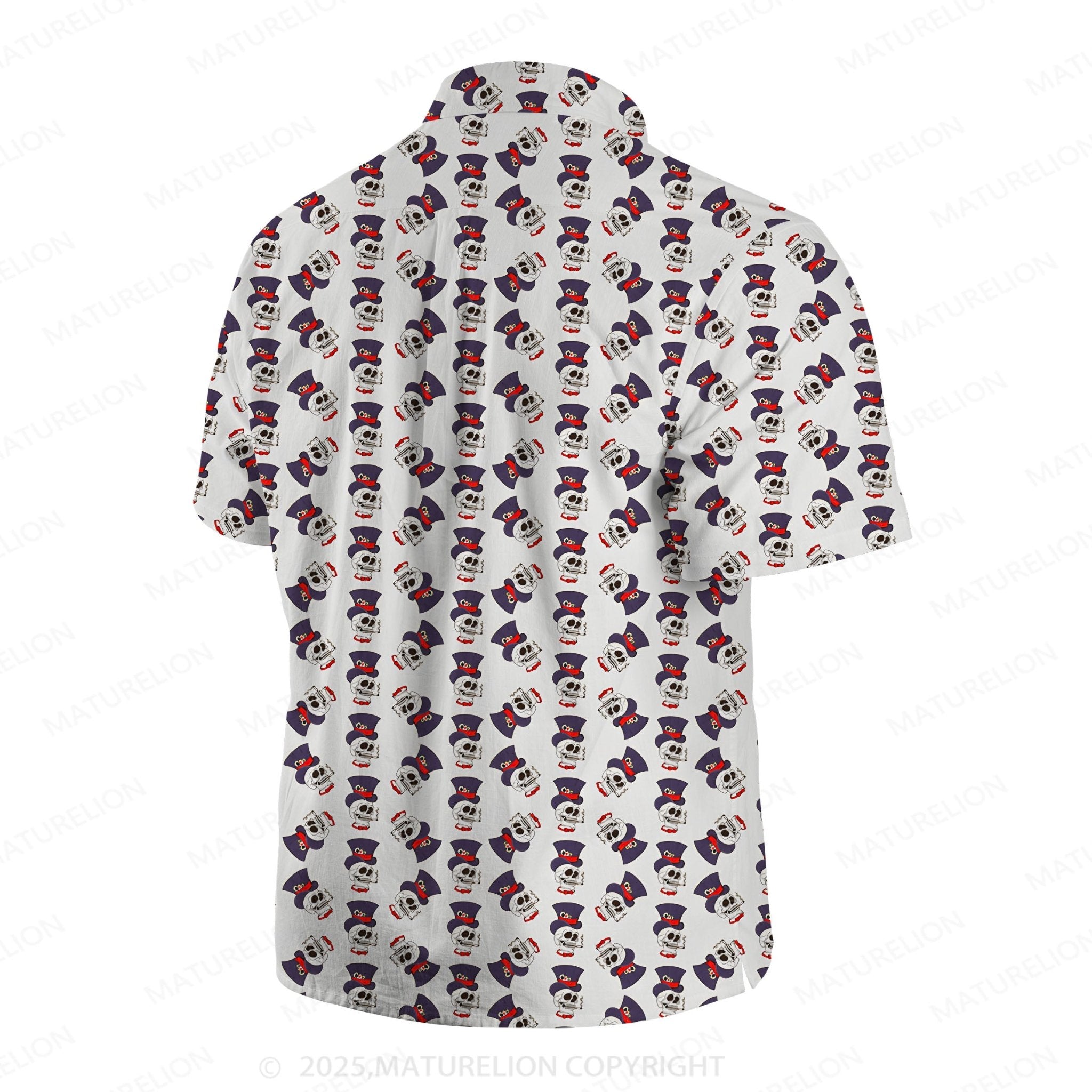 Maturelion Men's Hawaiian Shirt Vintage Skull Hawaiian Shirt