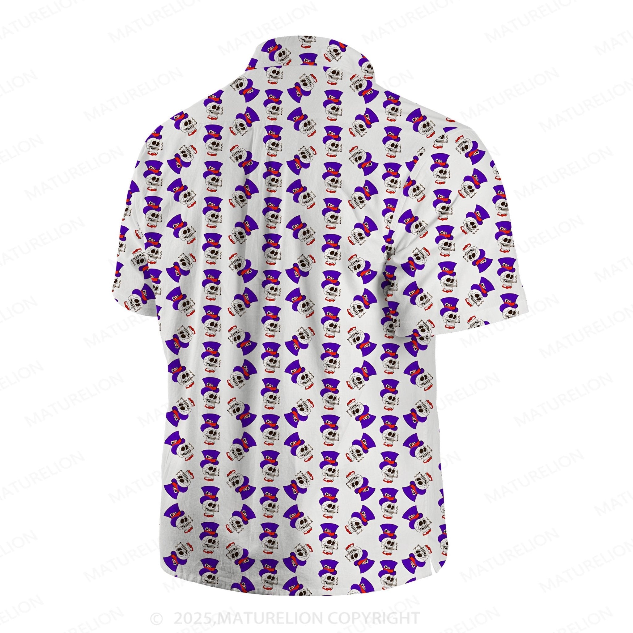 Maturelion Men's Hawaiian Shirt Vintage Skull Hawaiian Shirt