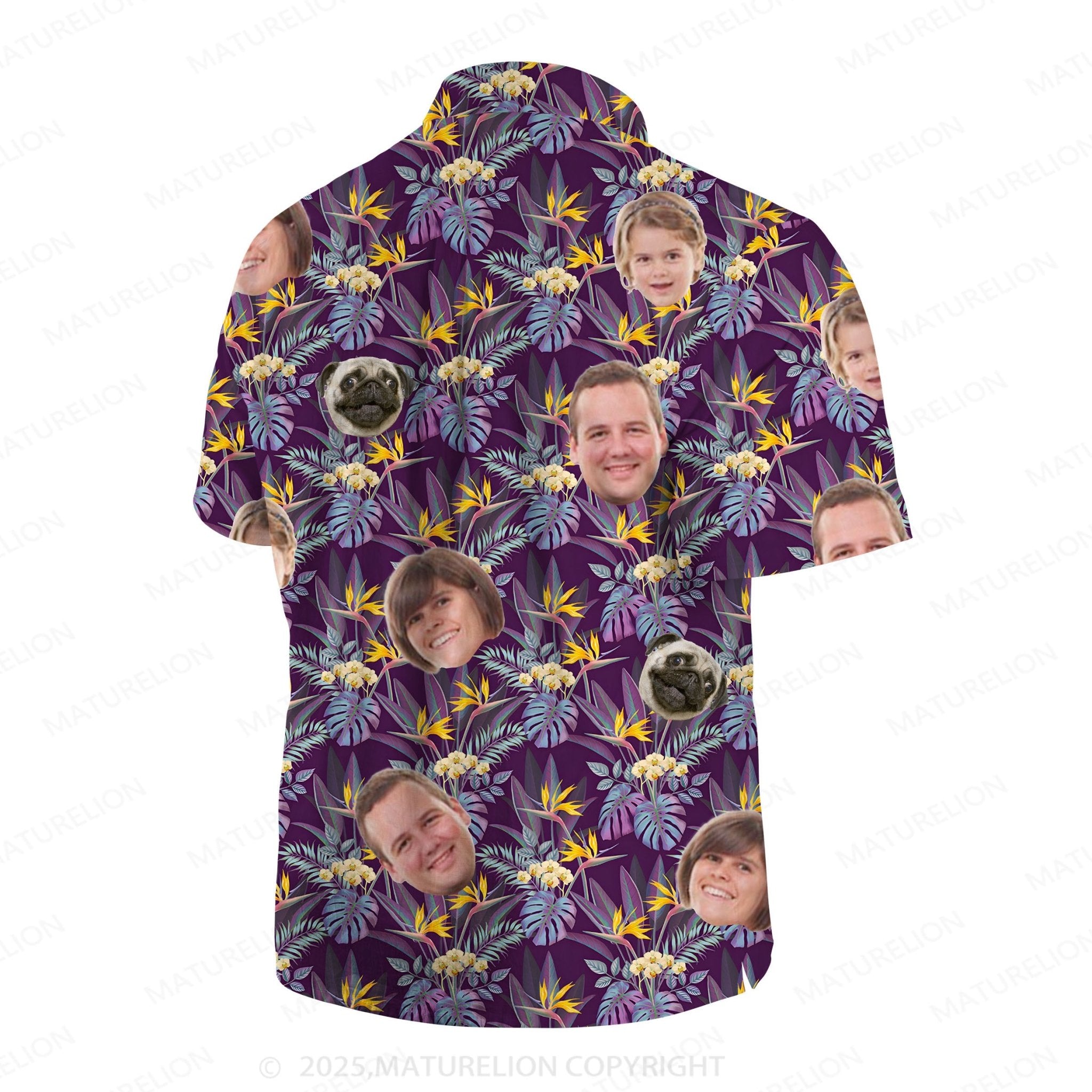 Maturelion Aloha Shirts Custom Face Design Hawaiian Shirt