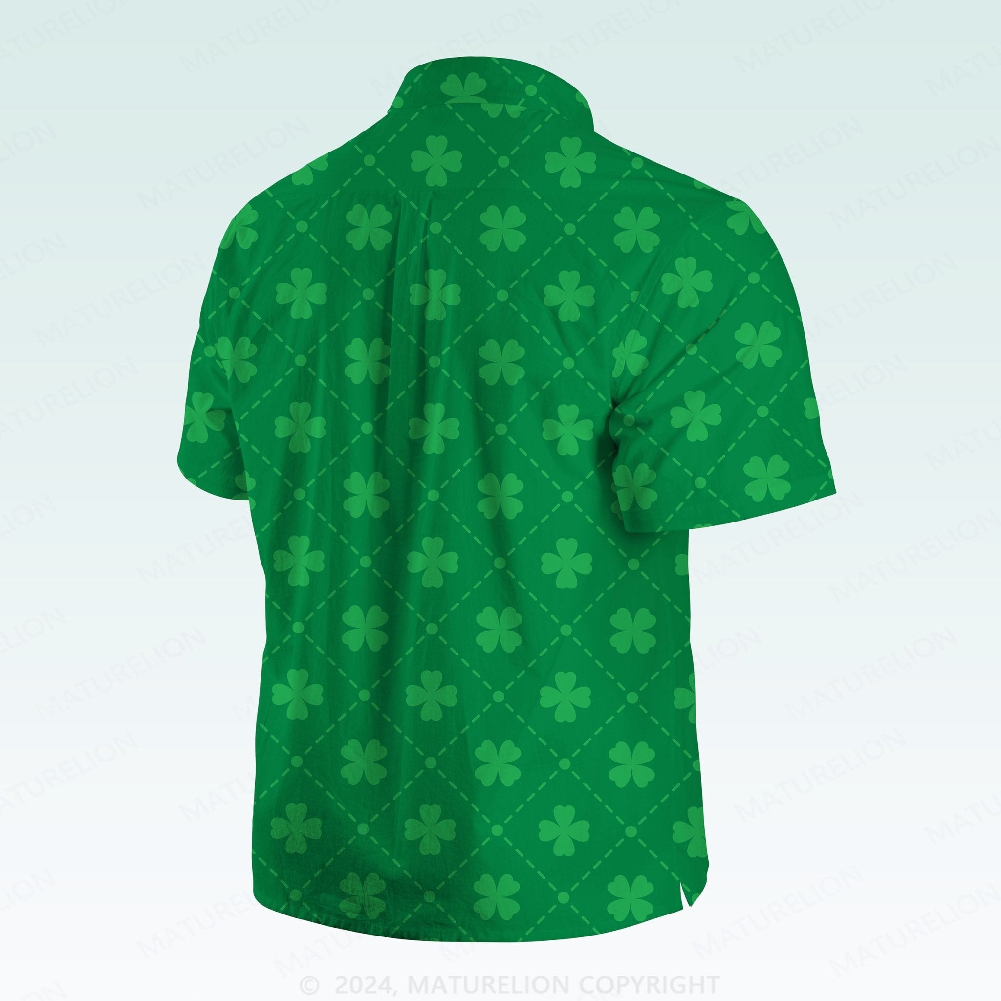 Maturelion St. Patrick's Hawaiian Shirt Retro Shamrock Adventure Hawaiian Shirt