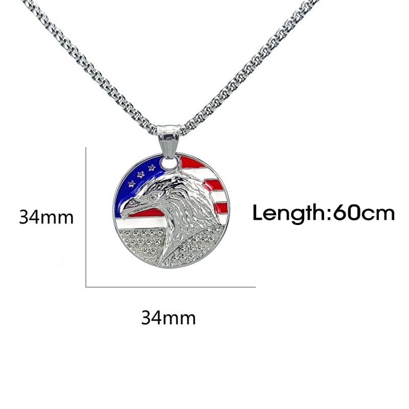 Maturelion US flag eagle pendant