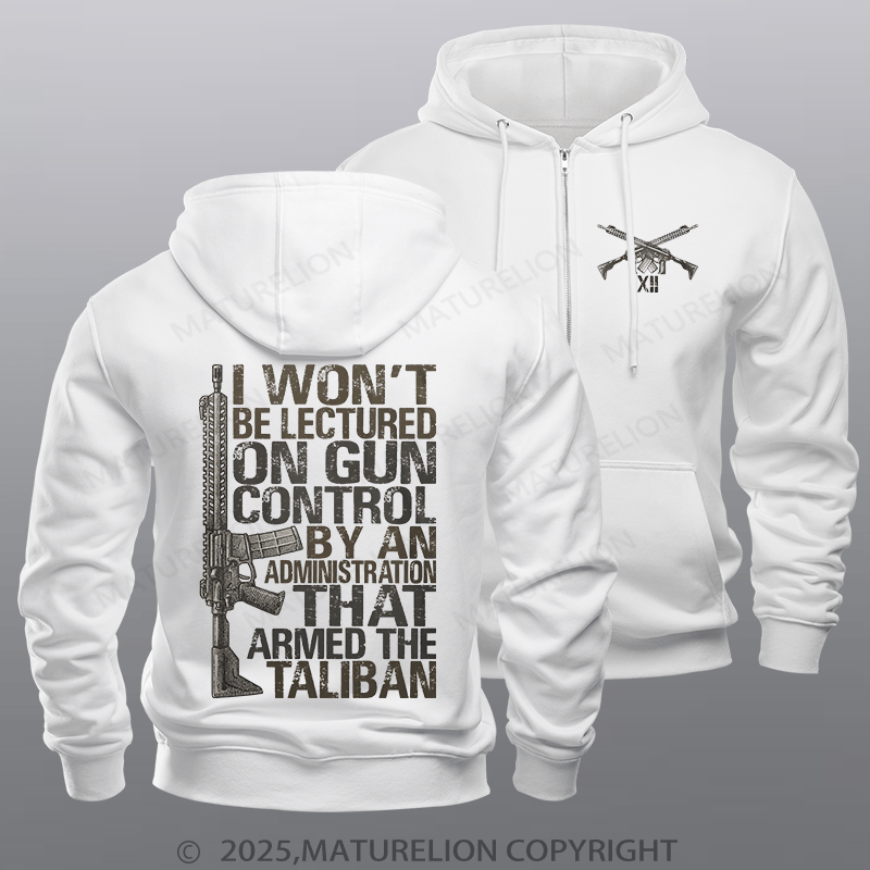 Maturelion Men's Hoodie Gun Control Zipper Hoodie