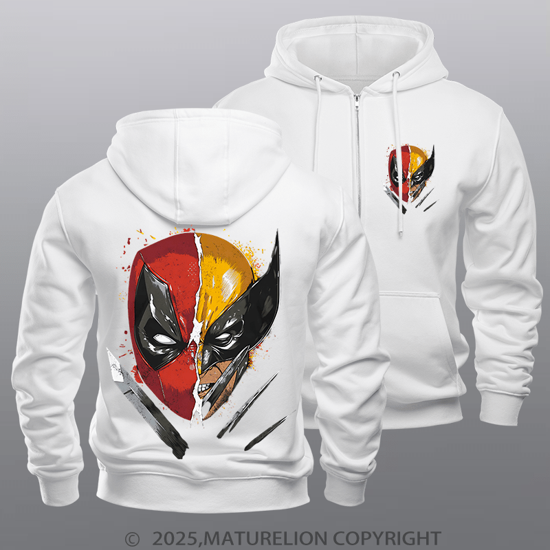 Maturelion Men's Hoodie Men's Hoodie Mercenary and Mutant Zipper Hoodie