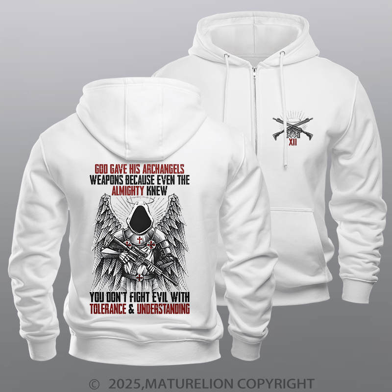 Maturelion Men's Hoodie Archangels Zipper Hoodie