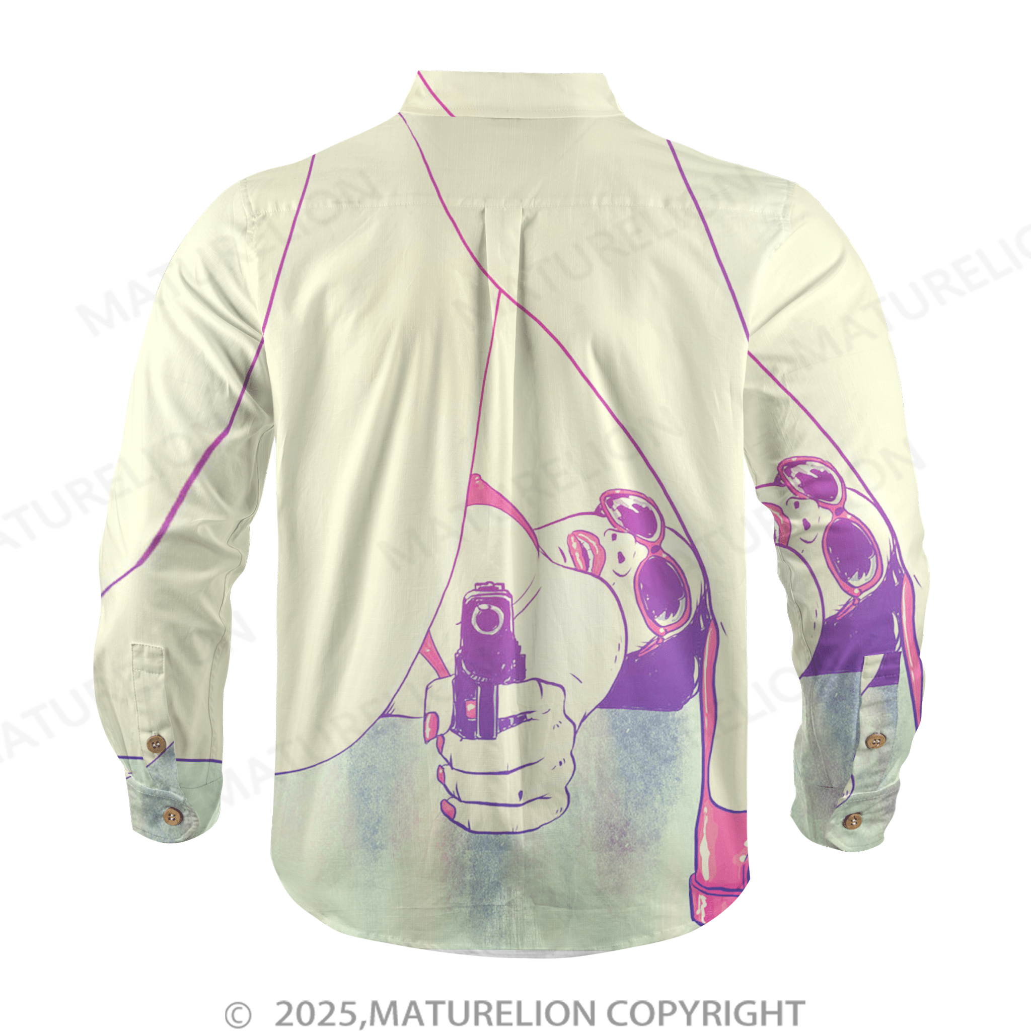 Maturelion Men's Hawaiian Shirt Aloha Baby Let’s Turn Up the Heat Hawaiian Shirt
