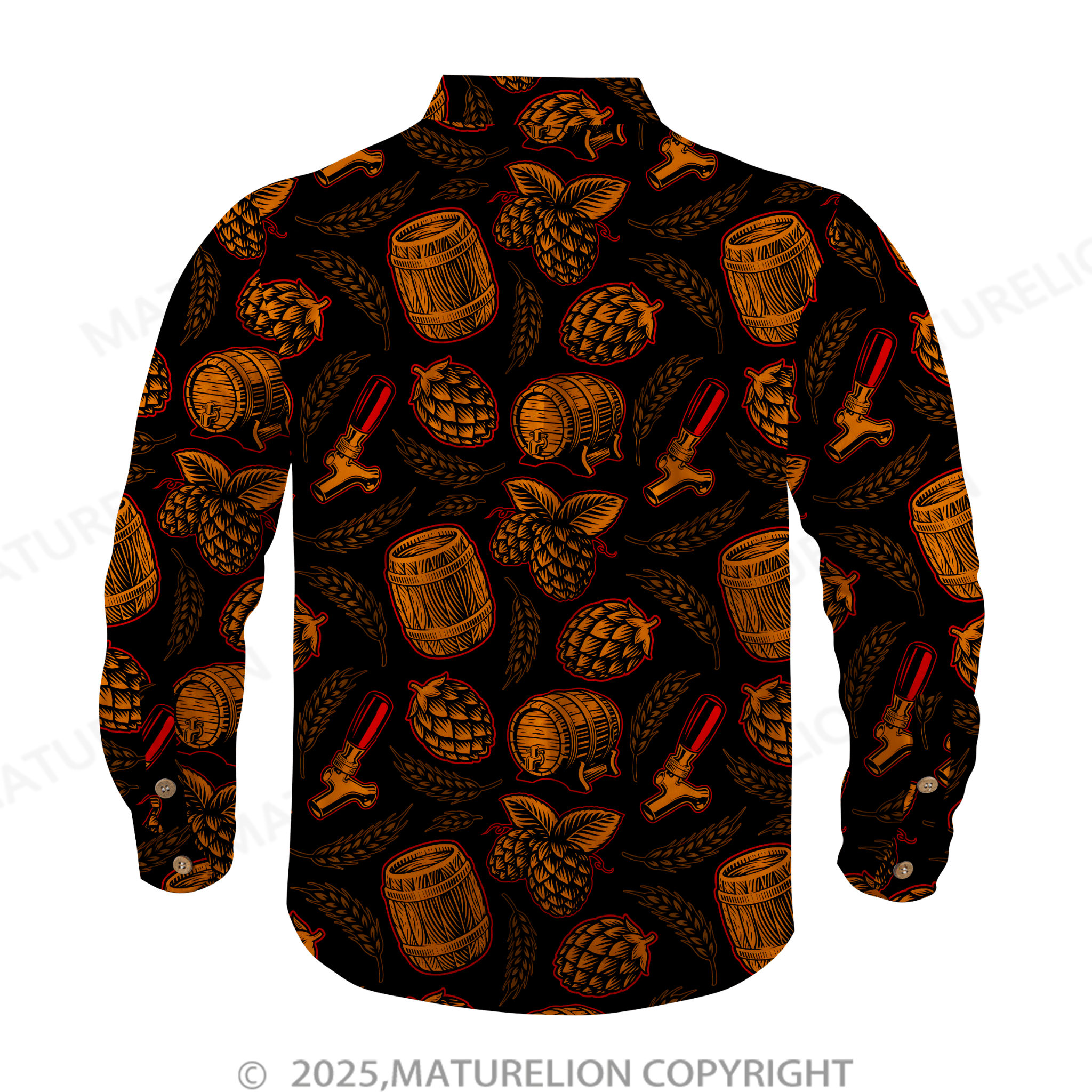 Maturelion Men's Hawaiian Shirt Vintage Print Hawaiian Shirt