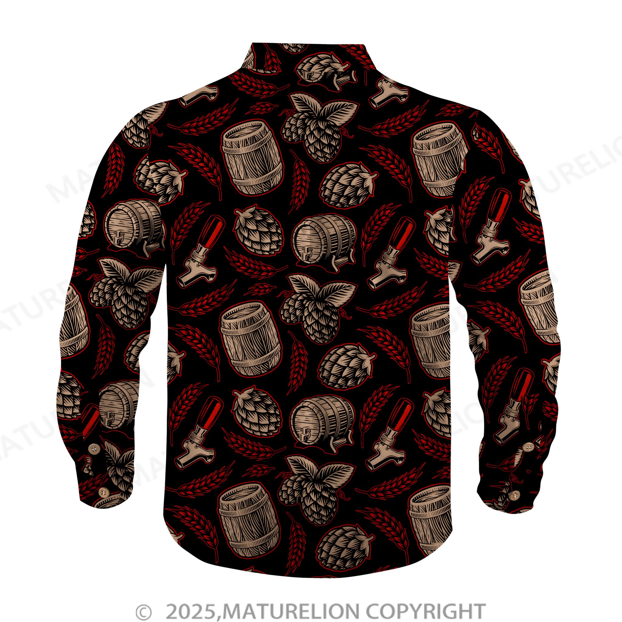 Maturelion Men's Hawaiian Shirt Vintage Print Hawaiian Shirt