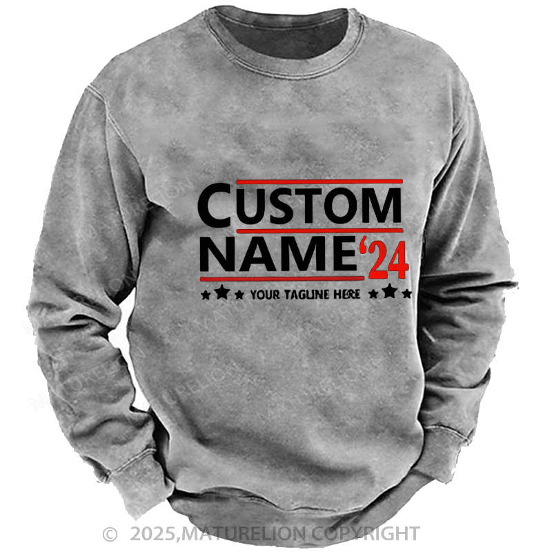 Maturelion Men's Sweatshirts 2024 President Sweatshirts Washed Sweatshirts