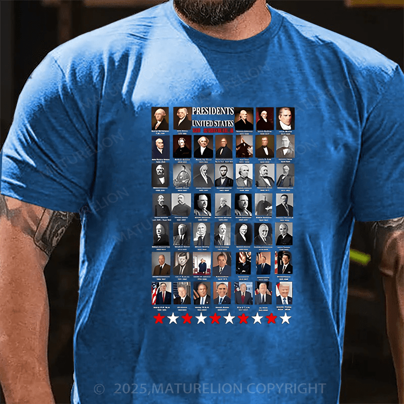 Maturelion Men's T-shirt Presidents Cotton T-shirt