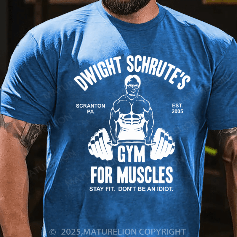 Maturelion Men's T-Shirt Dwight Schrute Gym For Muscles Essential Cotton T-Shirt