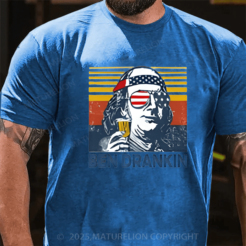 Maturelion Men's T-shirt Funny Franklin T-Shirt  Cotton T-shirt