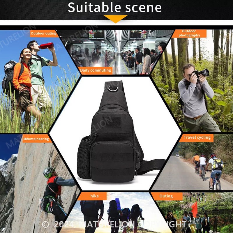 Maturelion Men Small Chest Bag Pack Travel Sport Shoulder Sling Backpack Cross Body Outdoor
