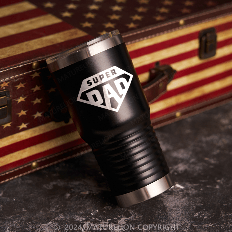 Maturelion Super Dad Laser Engraved Travel Mug