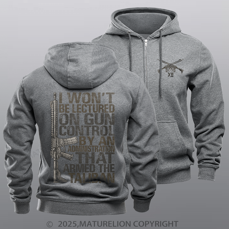 Maturelion Men's Hoodie Gun Control Zipper Hoodie