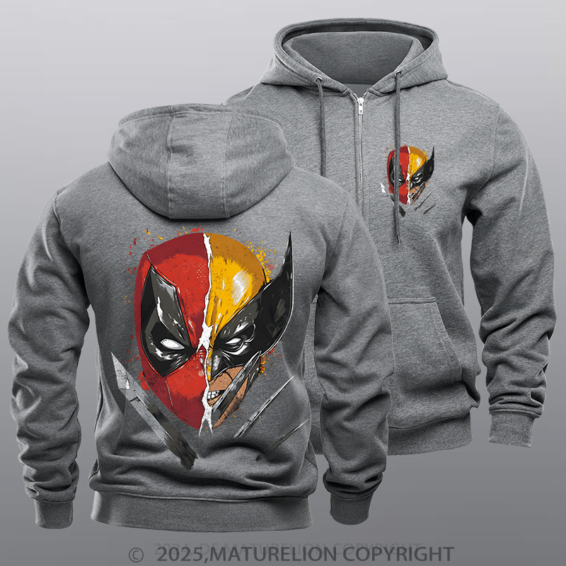 Maturelion Men's Hoodie Men's Hoodie Mercenary and Mutant Zipper Hoodie