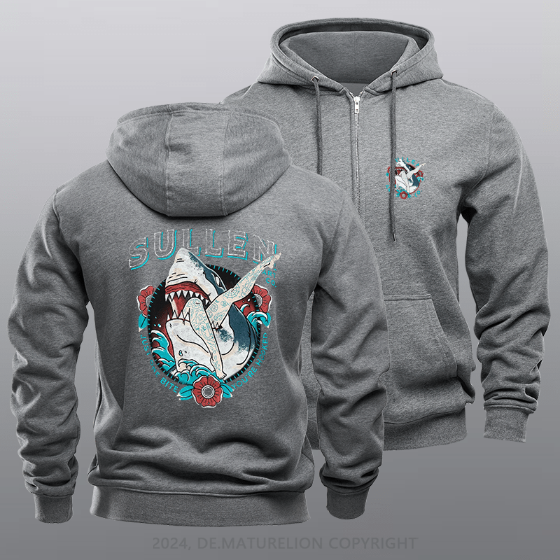 Maturelion Men's Hoodie One Bite Standard Zipper Hoodie