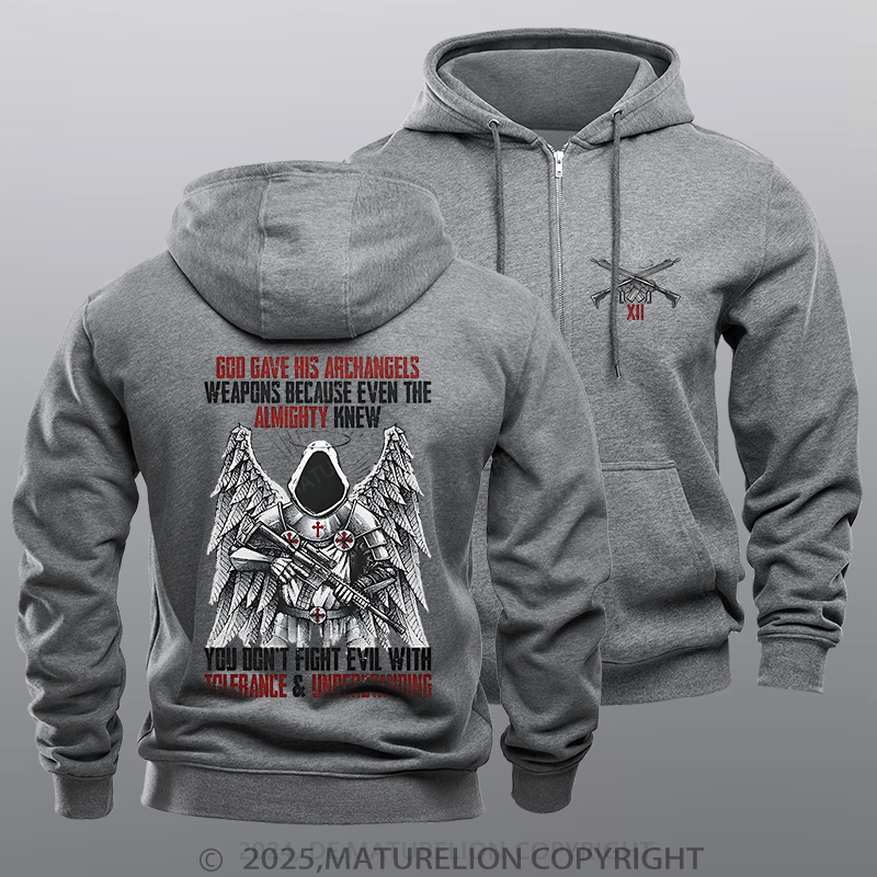 Maturelion Men's Hoodie Archangels Zipper Hoodie