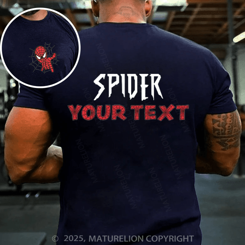 Maturelion Men's T-shirt Custom Family Spider Cotton T-shirt