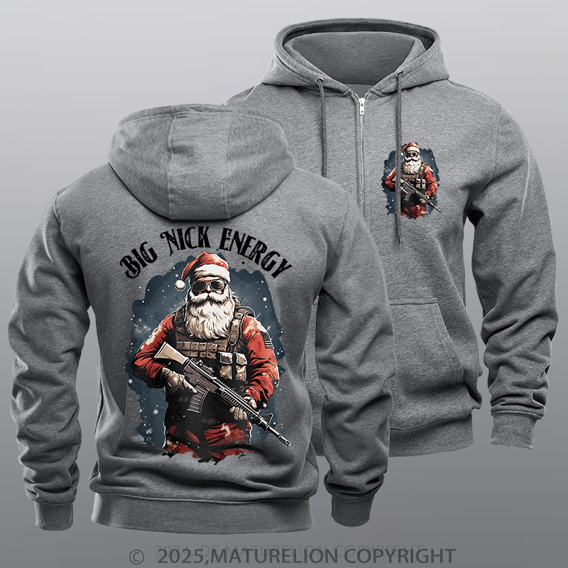 Maturelion Men's Hoodie Big Nick Energy Zipper Hoodie