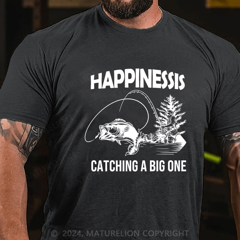 Maturelion Fishing Funny Happy Angler Fishermens Mens Graphic T-Shirt