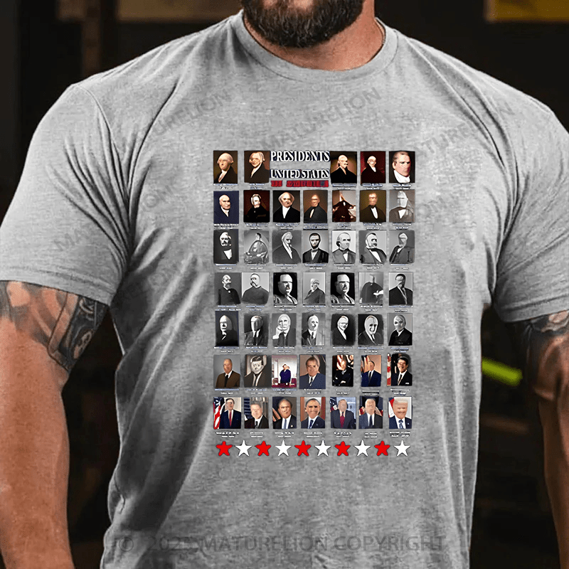 Maturelion Men's T-shirt Presidents Cotton T-shirt