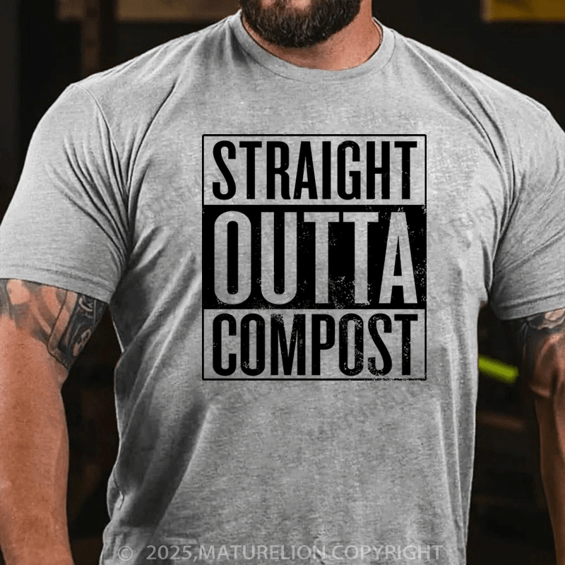 Maturelion Men's T-Shirt Straight Outta Compost Cotton T-Shirt