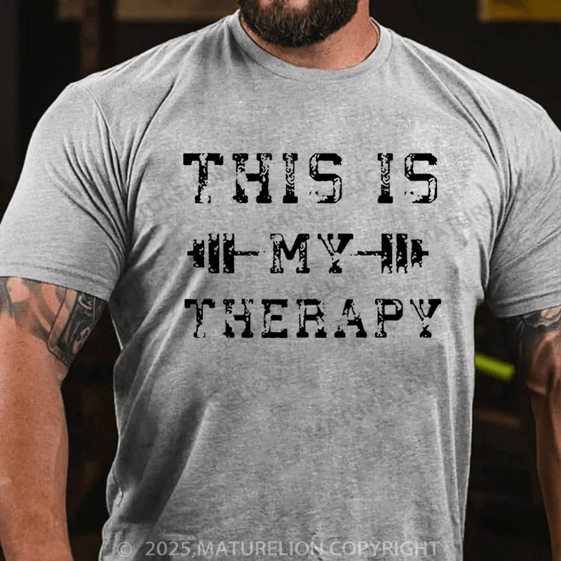 Maturelion Men's T-Shirt This Is My Therapy Cotton T-Shirt