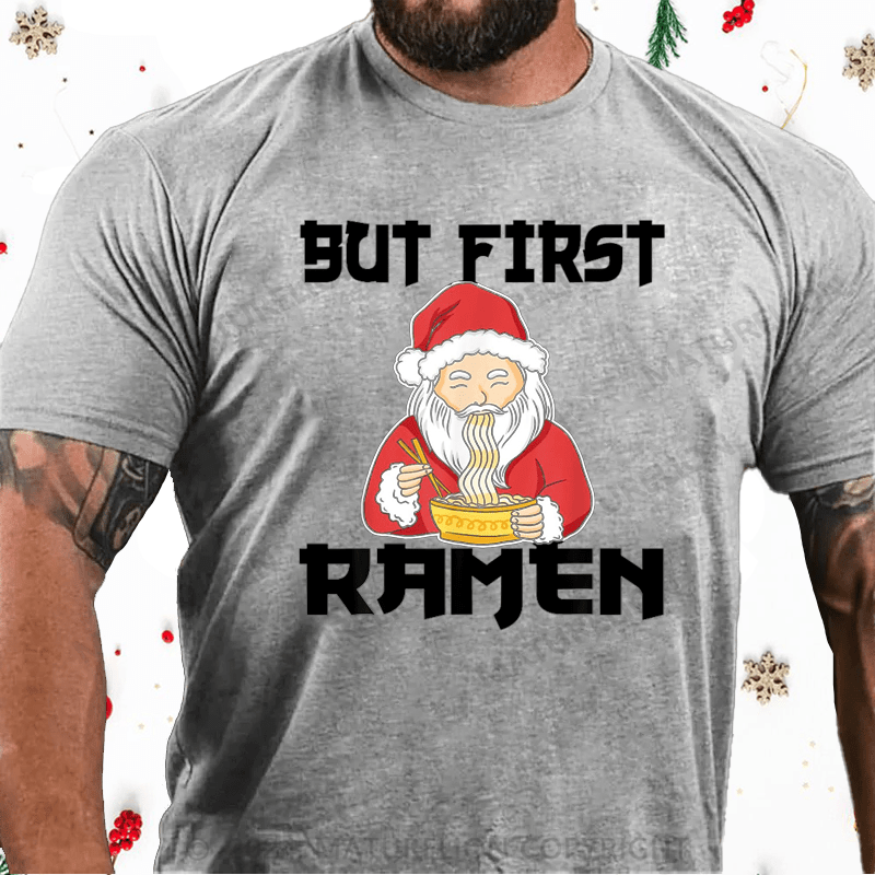 Maturelion Christmas T-Shirt Funny Santa Claus Christmas Ramen T-Shirt