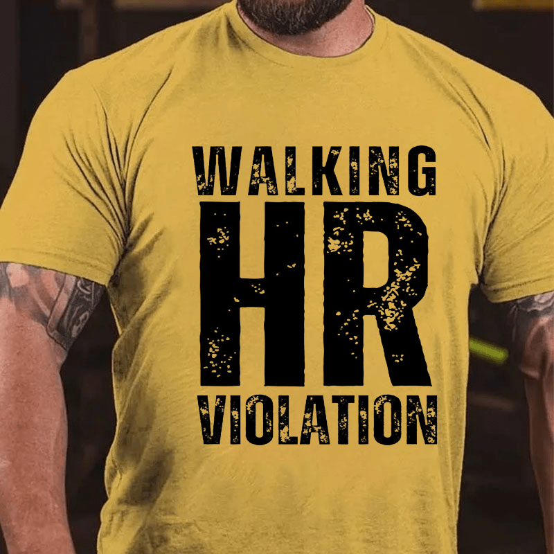 Walking HR Violation Men's Cotton T-shirt (Free Customization)