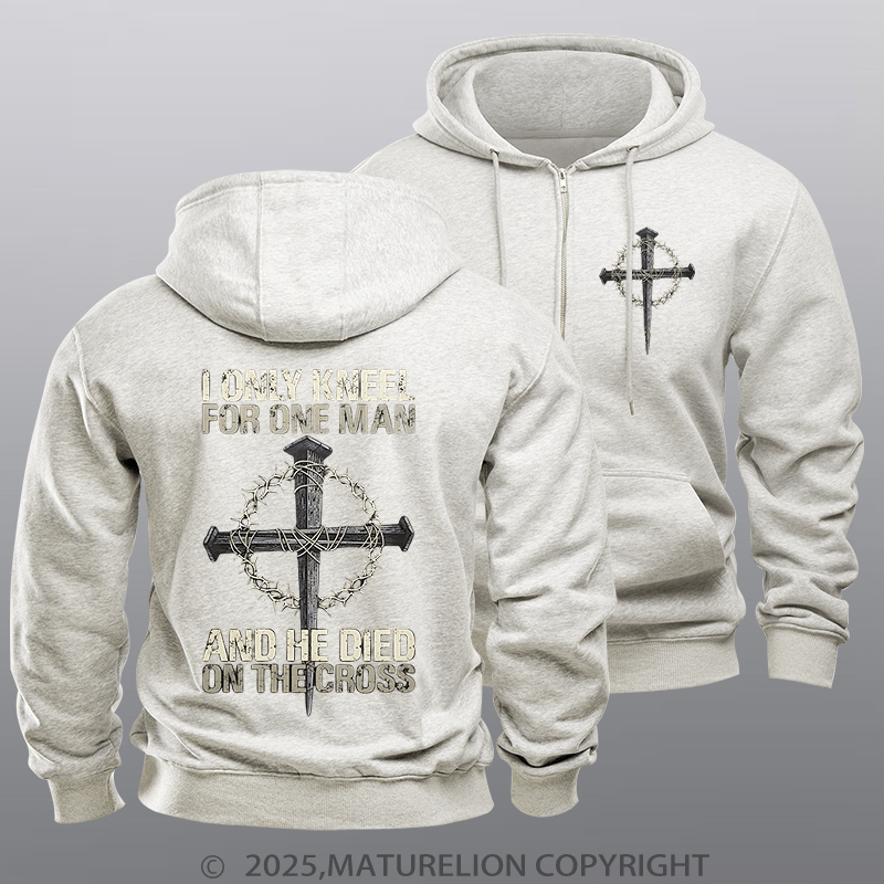 Maturelion Men's Hoodie Men's Hoodie Only Kneel For One Zipper Hoodie