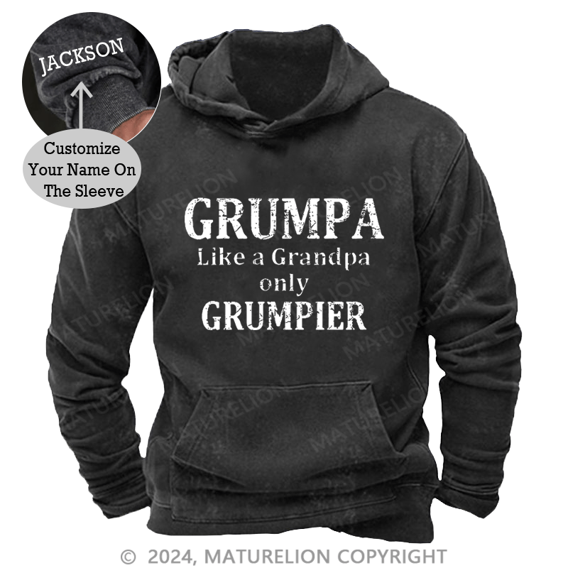 Maturelion Men's Hoodie Grumpa Like A Grandpa Only Grumpier Custom Hoodie