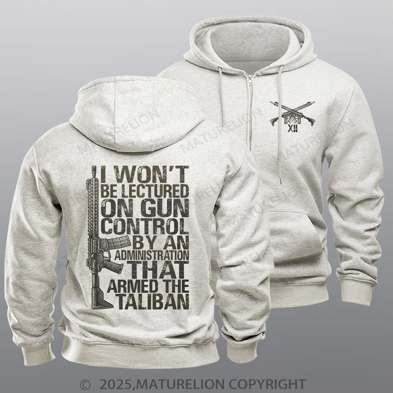 Maturelion Men's Hoodie Gun Control Zipper Hoodie