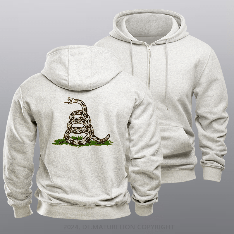 Maturelion Men's Hoodie Yellow Gadsden Zipper Hoodie