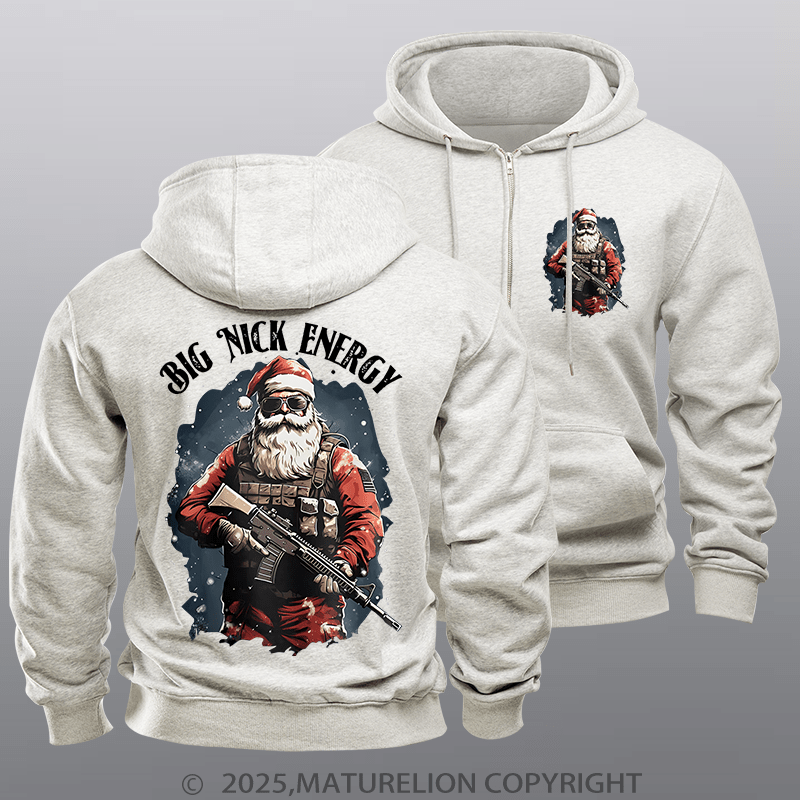 Maturelion Men's Hoodie Big Nick Energy Zipper Hoodie