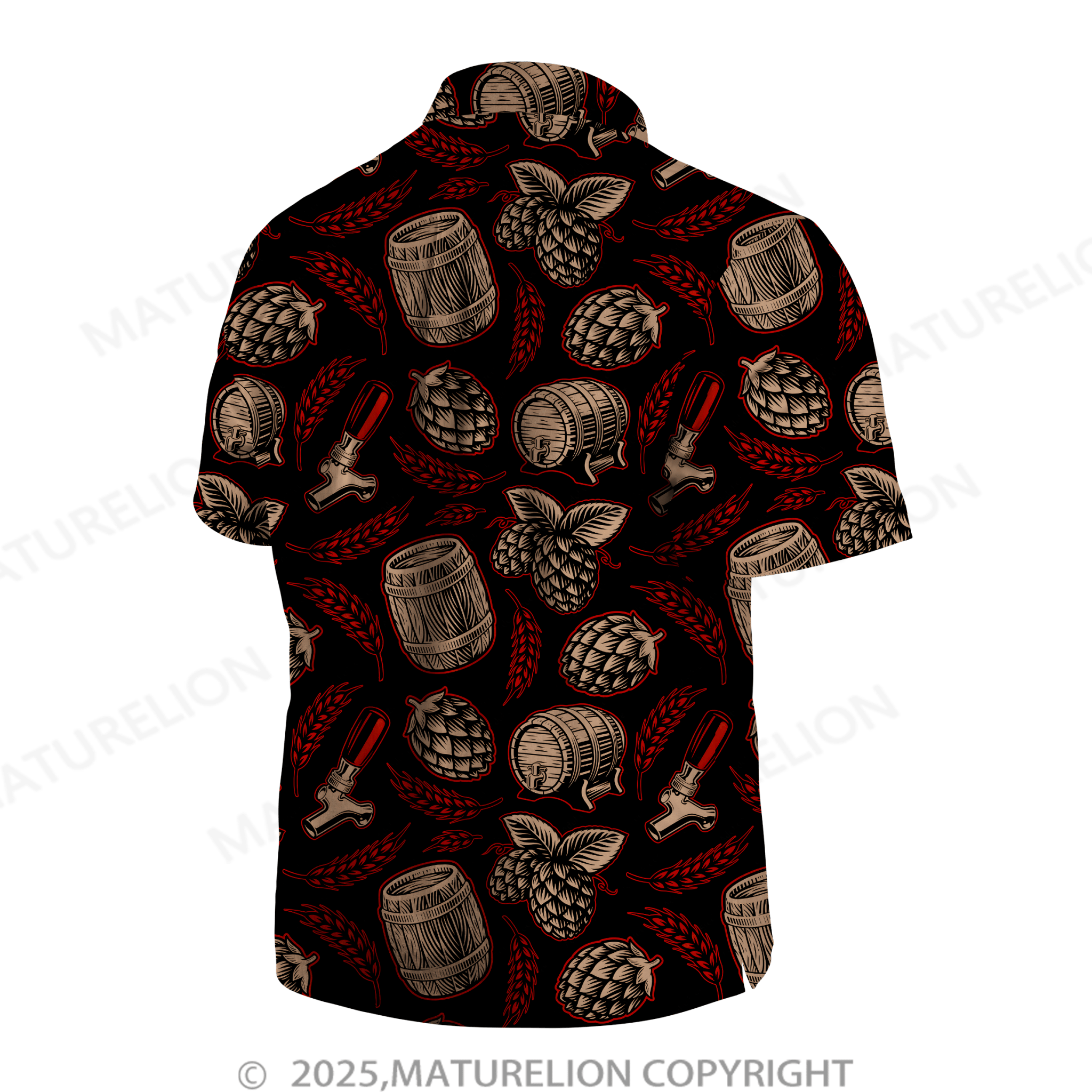 Maturelion Men's Hawaiian Shirt Palm Breeze Hawaiian Shirt