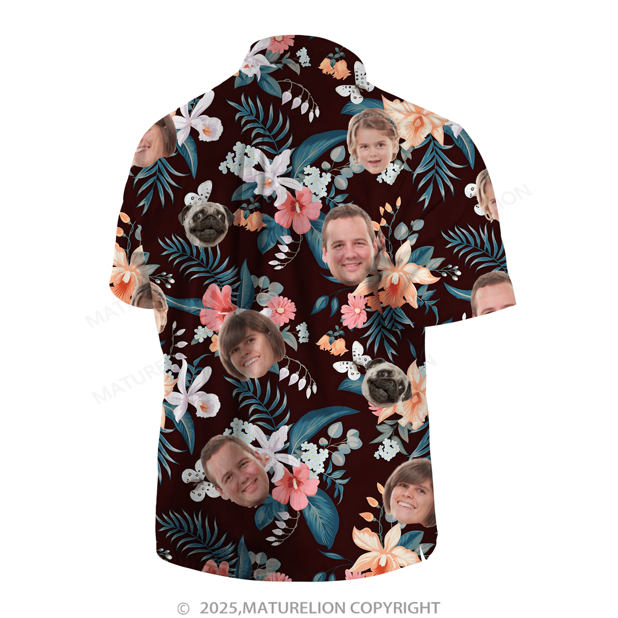 Maturelion Aloha Shirts Hawaiian Shirt Designed with Your Face Hawaiian Shirt