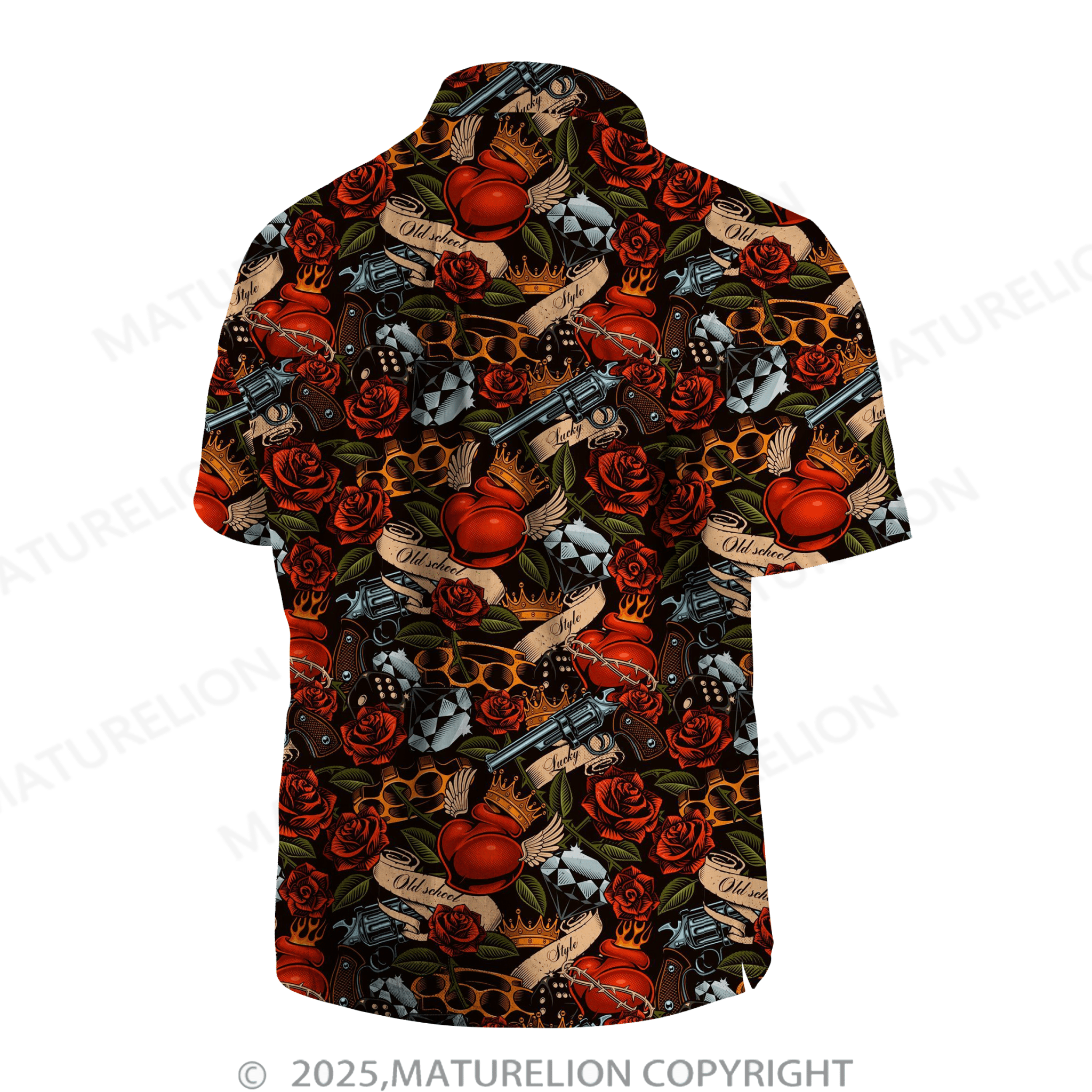 Maturelion Men's Hawaiian Shirt Hawaiian Nights Full of Endless Temptation Hawaiian Shirt