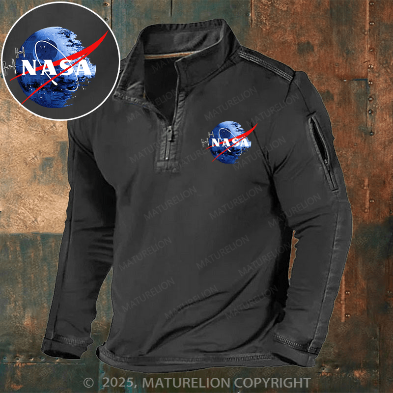 Maturelion Men's Henley shirt Inspired Guava Iguana Death Star Graphic Henley shirt