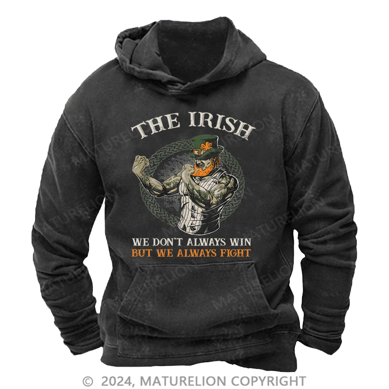 Maturelion St Patrick's Hoodie  Fighting Irish Washed Hoodie